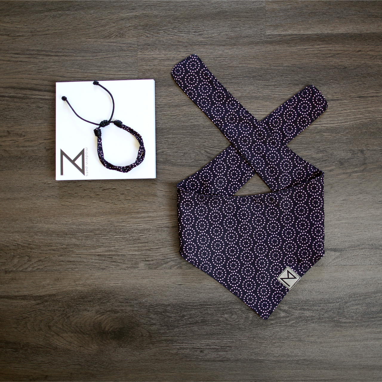 Premium Designer Dog Bandana with Matching Bracelet